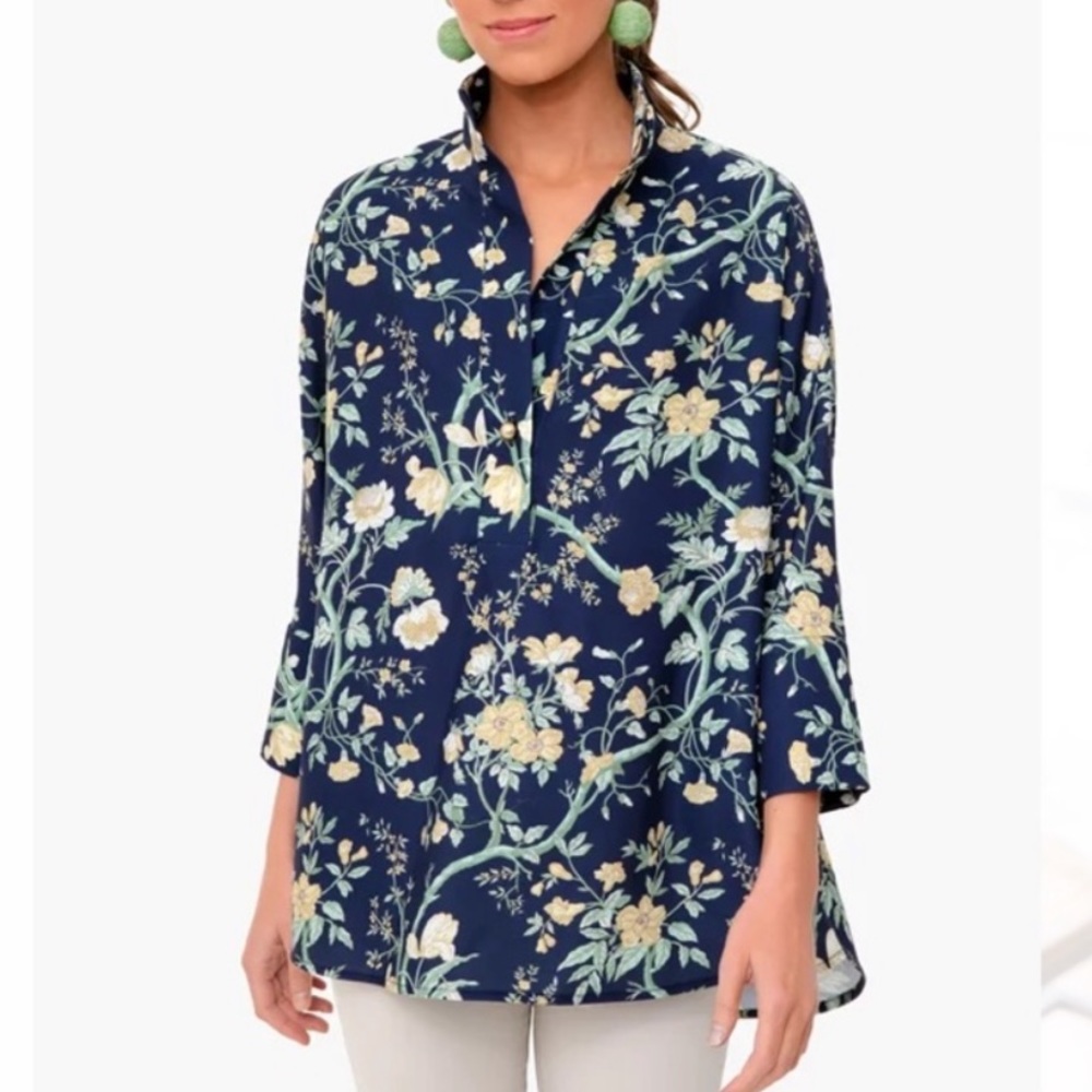 Tuckernuck Navy Floral Willow Blouse